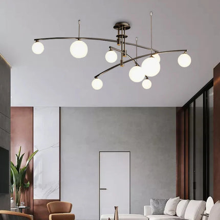 Suspension intérieure en métal et verre au design moderne — LZ4X9T