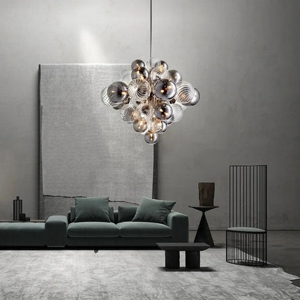 Lustre suspension globe en verre avec éclairage LED intégré — LZ4M9X2