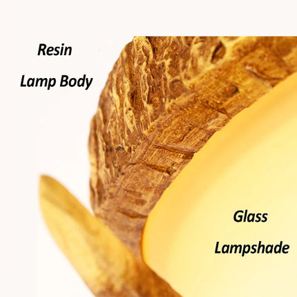 Plafonnier rétro en bois et résine style américain ancien — LZ4X9T2