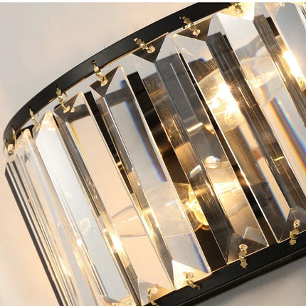 Applique murale moderne en verre et métal noir double tête — LZ4X9Q7P