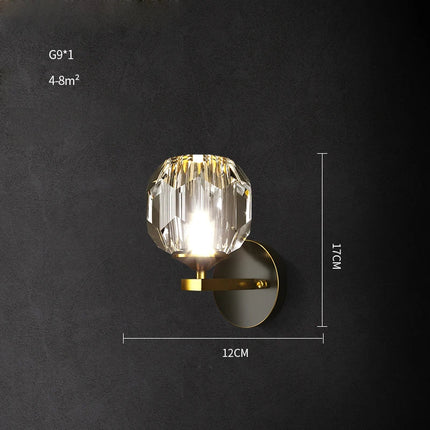 Applique murale LED postmoderne en cuivre et cristal — LZ4X9T1