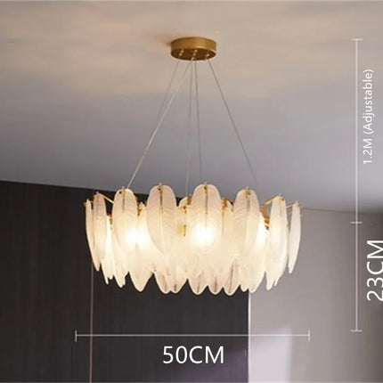 Lustre suspension en verre forme plume d’oie — LZ4X9P2