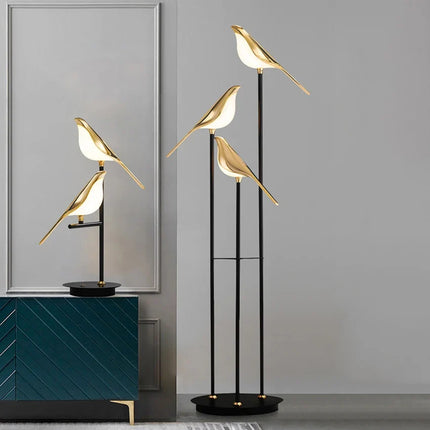 Lampe de table LED design postmoderne oiseau en alliage et acrylique doré — LZ4X9P