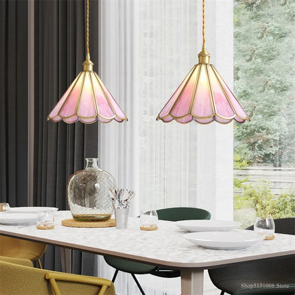 Lampe de chevet en verre moderne avec décor floral suspendu — LZ4X9QJ
