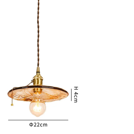 Suspension réglable style japonais bois et cuivre vintage — LZ4X9T2