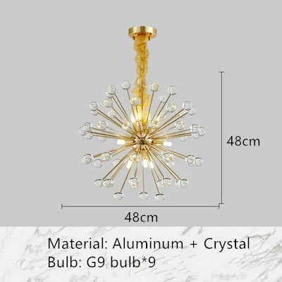 Lustre moderne en cristal pour décoration intérieure romantique — LZ4X9J