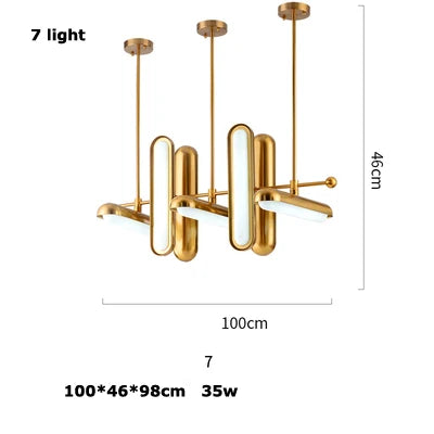 Lustre art déco doré en verre et fer pour éclairage élégant — LZ4X9T