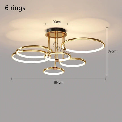 Lustre LED postmoderne à anneau pour décoration nordique — LZ4X9T1