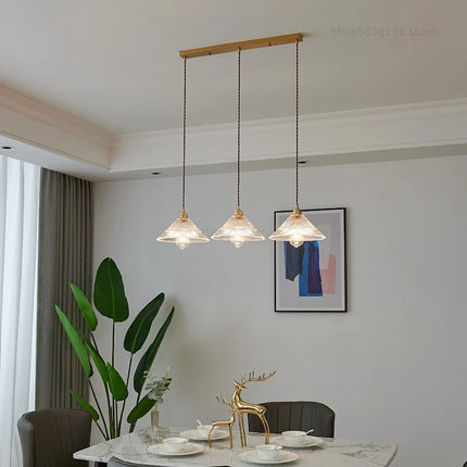 Suspension vintage en verre rayé style nordique — LZ4QJ7