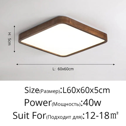Plafonnier moderne LED bois acrylique