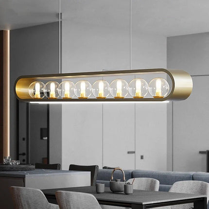 Lustre suspension en verre transparent avec cordon ajustable — LZ4X9T