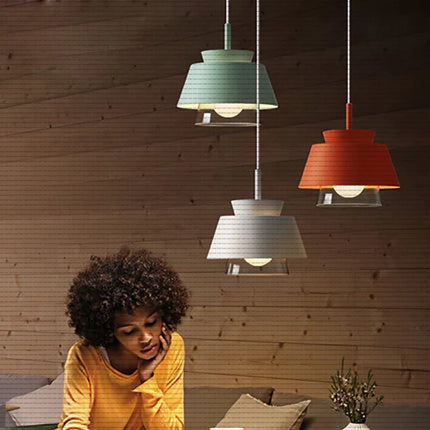 Suspension industrielle en verre et fer style nordique moderne — LZ4X9T