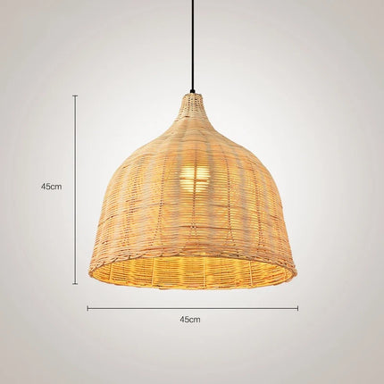 Suspension en rotin et bambou style asiatique rustique pour intérieur — LZ4X9M