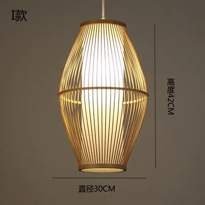 Lustre suspension en bambou style zen pour ambiance relaxante — LZ7D9X