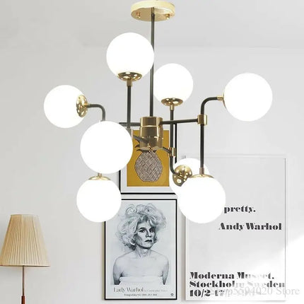 Lustre suspension nordique boule de verre magique design haricot — LZ4X9J