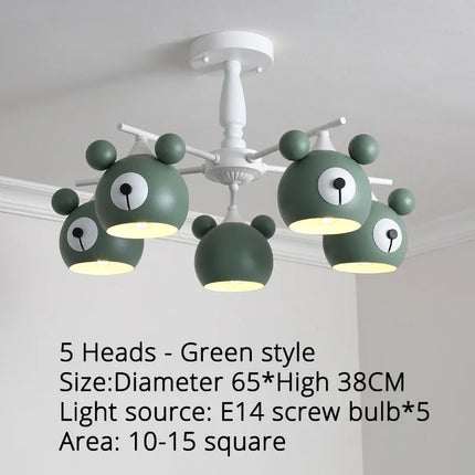 Lustre enfant lumineux avec motif ours en dessin animé — LZQ7M2