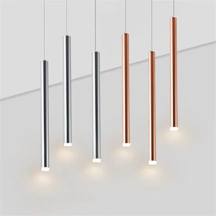 Cylindre Long Tube suspension LED lumières magasin Bar comptoir île suspension lampe fond salle à manger restaurant suspension lumière
