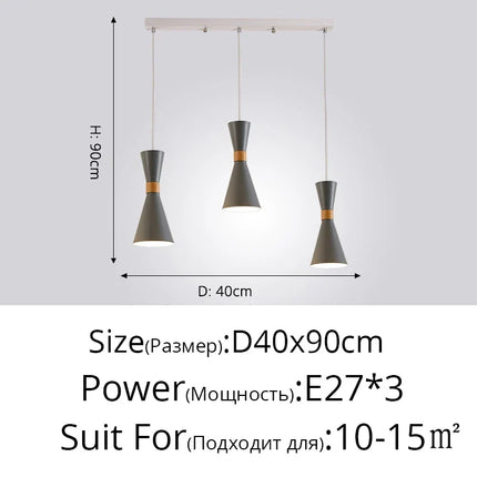Suspension moderne en bois au design macaron créatif — LZ4X9P