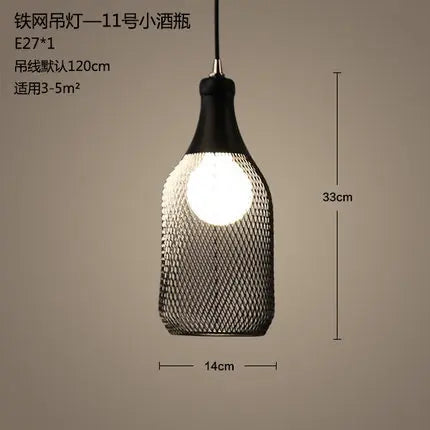 Lustre industriel cage oiseau en fer style loft rétro minimaliste — LZ4P9XJ