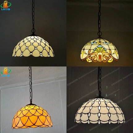 Lustre Tiffany antique pour restaurant, café, bar et allée — LZ4X9P2