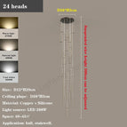 24 têtes / Corps de lampe noir / Blanc froid, pas de télécommande