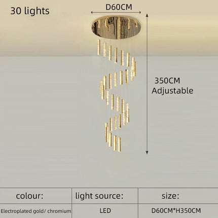 Lustre LED en cristal doré pour éclairage intérieur raffiné — LZ4X9M
