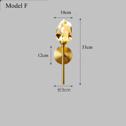 Applique murale LED cristal luxe pour intérieur maison et entrée — LZ4X9B2