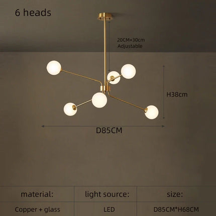 Lustre décoratif en cuivre style nordique pour intérieur — LZ4P9XQ