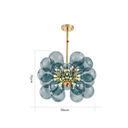Lustre moderne avec multiple boule en verre Beans