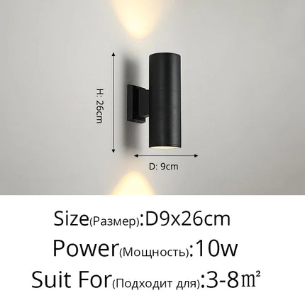 Applique murale extérieure double en aluminium — LZ4G7T9