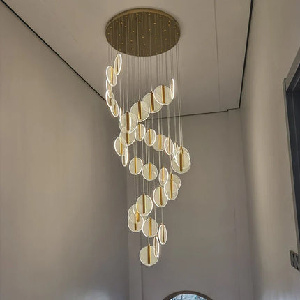 Lustre LED moderne pour escalier en colimaçon et plafond haut — LZ4X9P2