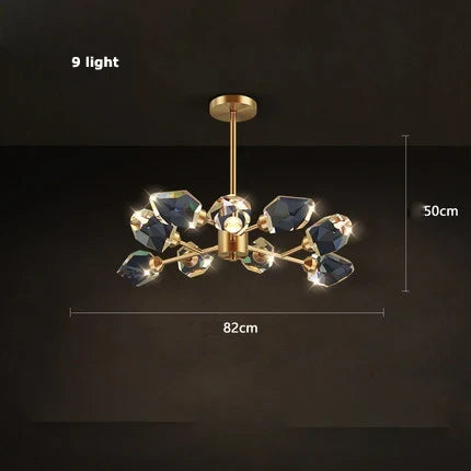 Lustre en cristal et cuivre au style art déco moderne — LZ4X9T2P
