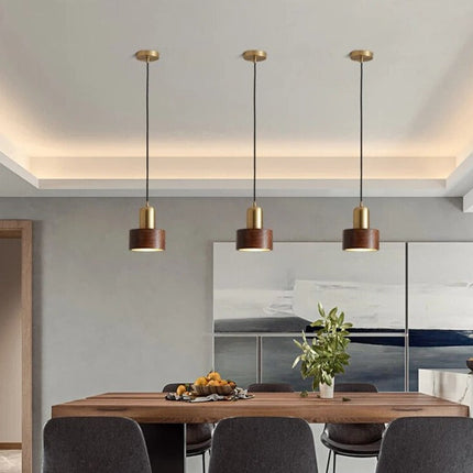 Suspension en laiton et noyer pour bar et restaurant — LZ4X9M