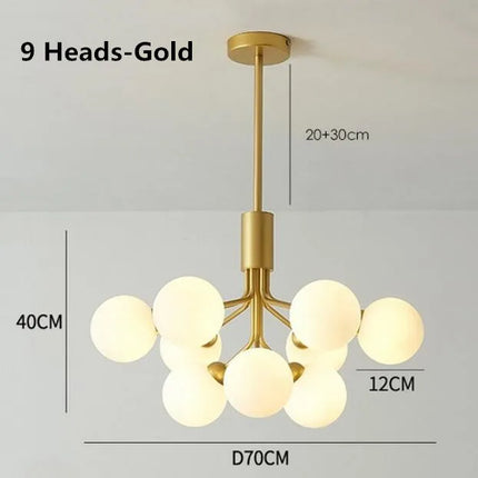 Lustre suspension boule en verre design nordique moderne LED — LZ4X9P2