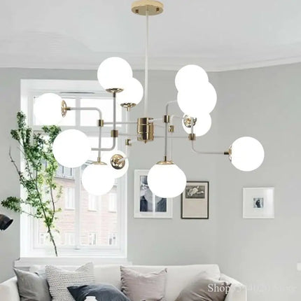 Lustre suspension nordique boule de verre magique design haricot — LZ4X9J