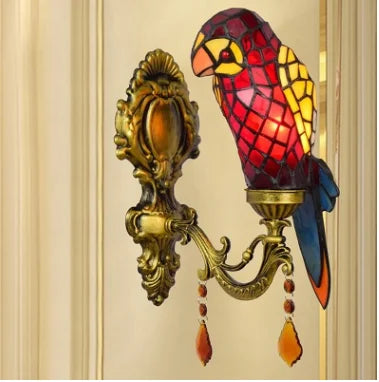 Applique murale en verre coloré motif perroquet design — LZ4X9M
