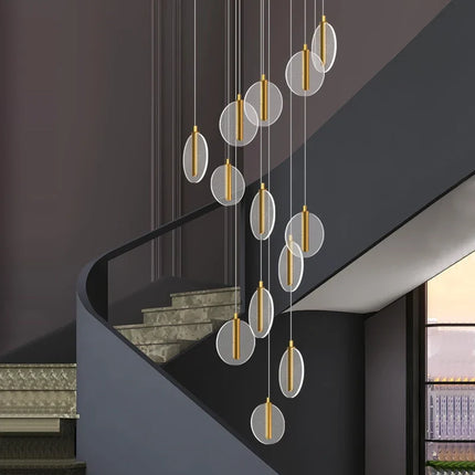 Lustre LED moderne pour escalier en colimaçon et plafond haut — LZ4X9P2