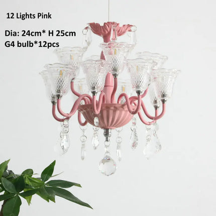 Suspension mini créative avec abat-jour en verre et cristal — LZ4P9XQ
