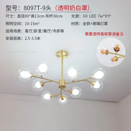 Lustre suspension LED moderne style moléculaire nordique — LZ4X9P2