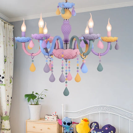 lustre arc-en-ciel pour enfants style macarone kawaii led