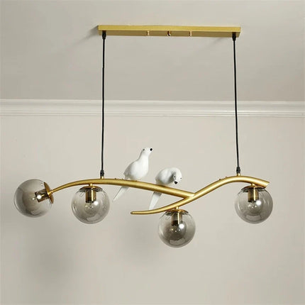Lustre LED nordique avec abat-jour en verre en forme d'oiseau — LZ4X9T