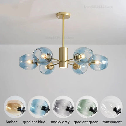 Lustre suspension nordique en verre et fer pour décoration — LZ7D9X