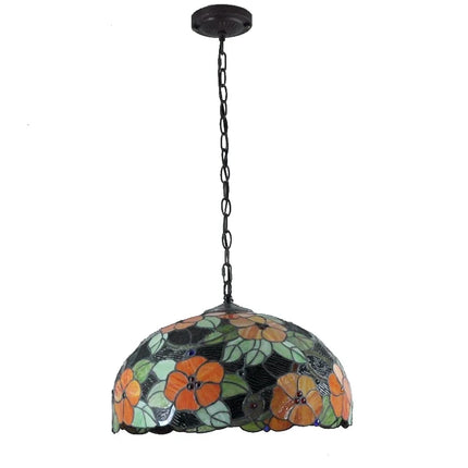 Lustre suspension en verre floral style Tiffany pour bar et restaurant — LZ4X9M