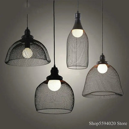 Lustre industriel cage oiseau en fer style loft rétro minimaliste — LZ4P9XJ