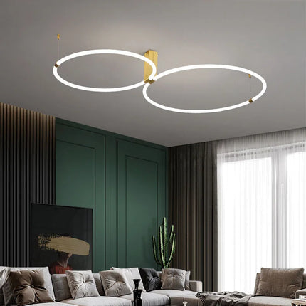Lustre rond moderne en acrylique avec éclairage 360° — LZ4X9P2