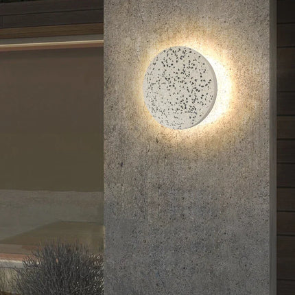 Applique murale LED ronde étanche pour jardin et terrasse en terrazzo et acrylique — LZ4X9P2
