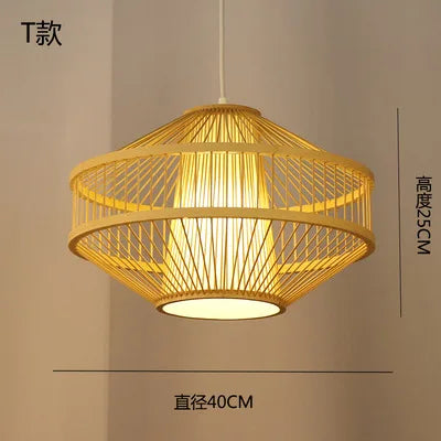 Lustre suspension en bambou style zen pour ambiance relaxante — LZ7D9X