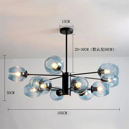 Lustre suspension nordique en verre et fer pour décoration — LZ7D9X