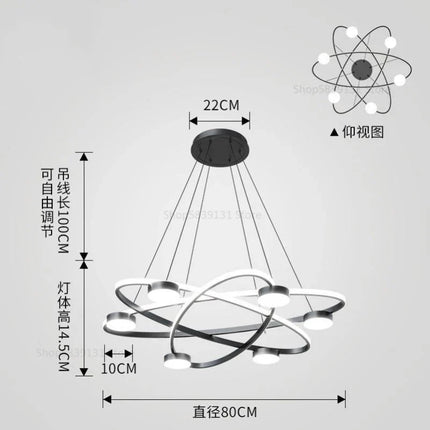 Suspension LED nordique en acrylique au design post-moderne — LZ4XJ9