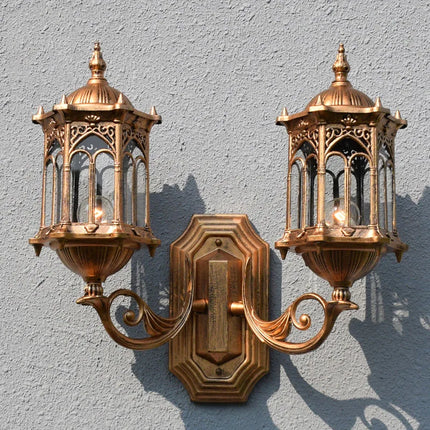Applique murale extérieure double tête style rétro européen étanche — LZ4X9M